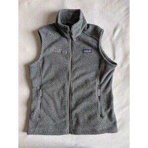 Patagonia Women’s Gray Synchilla Fleece Full Zip Classic Synch Vest Sz S *Flaw